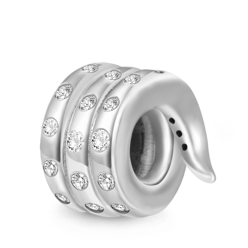 Gnoce Chinese Zodiac Snake Embraces Heart Gem Charm_2