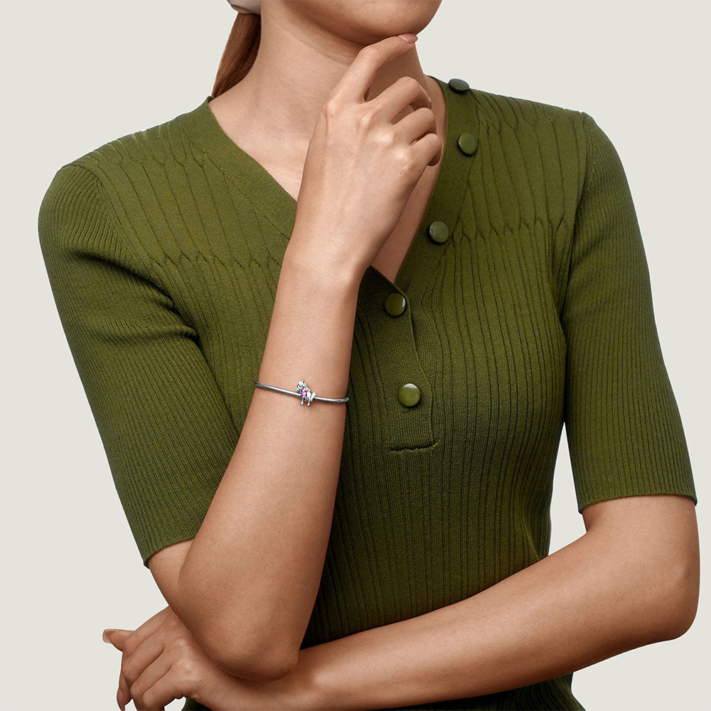 Gnoce Chinese Zodiac Horse Embraces Heart Gem Charm_4