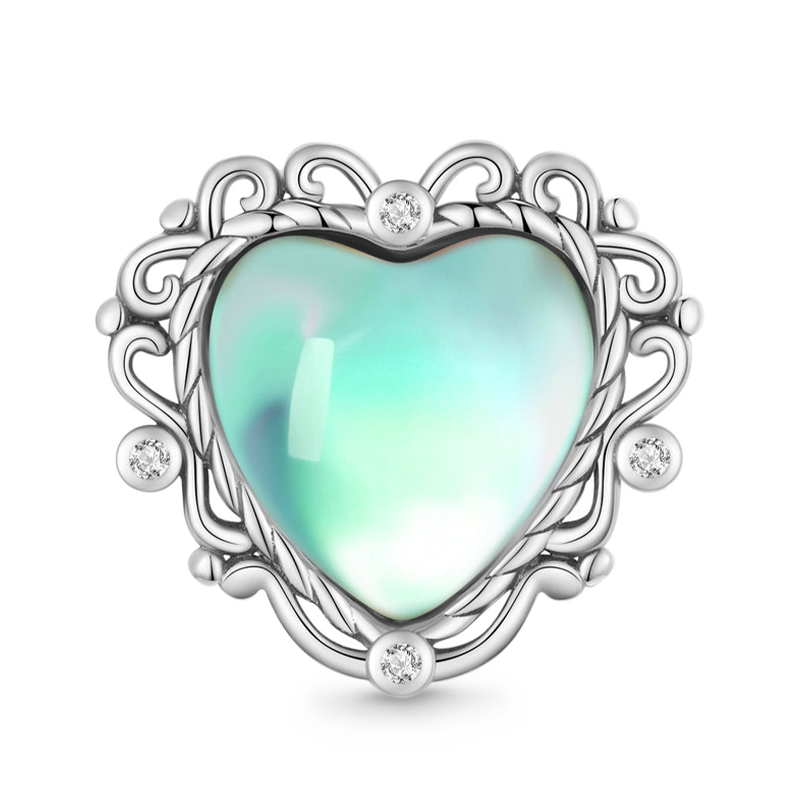 Gnoce Retro Pattern Love Heart Charm_1