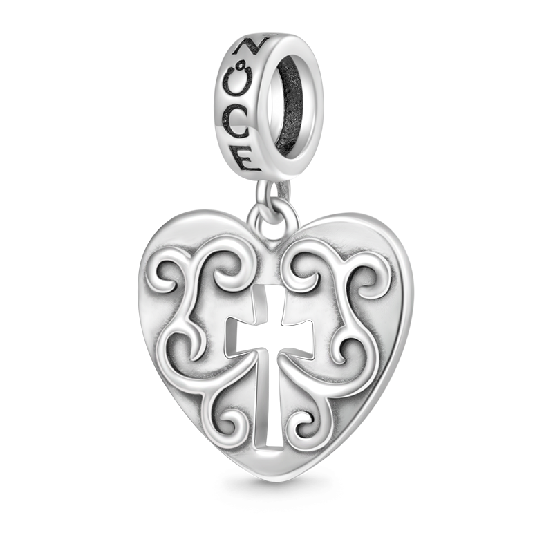 Gnoce Crosslet Heart Pendant Dangle Charm_1