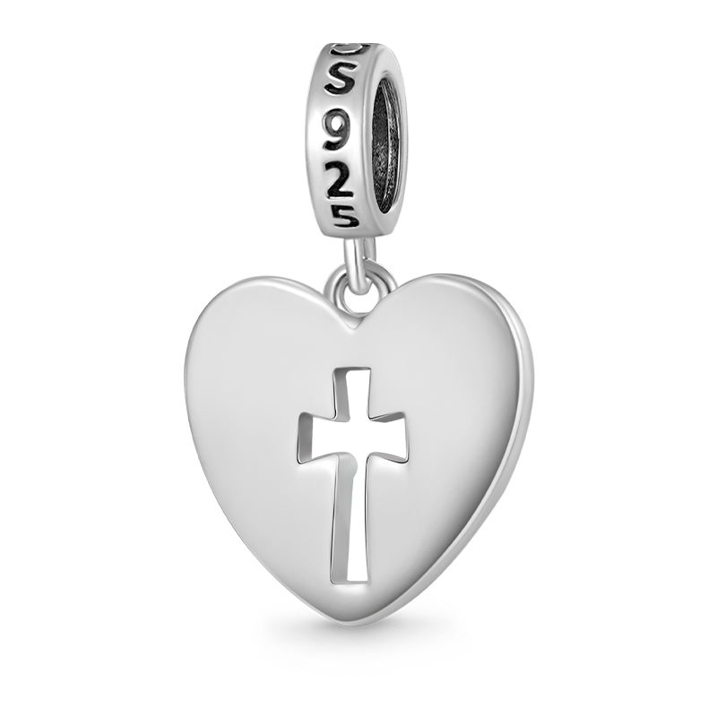 Gnoce Crosslet Heart Pendant Dangle Charm_2