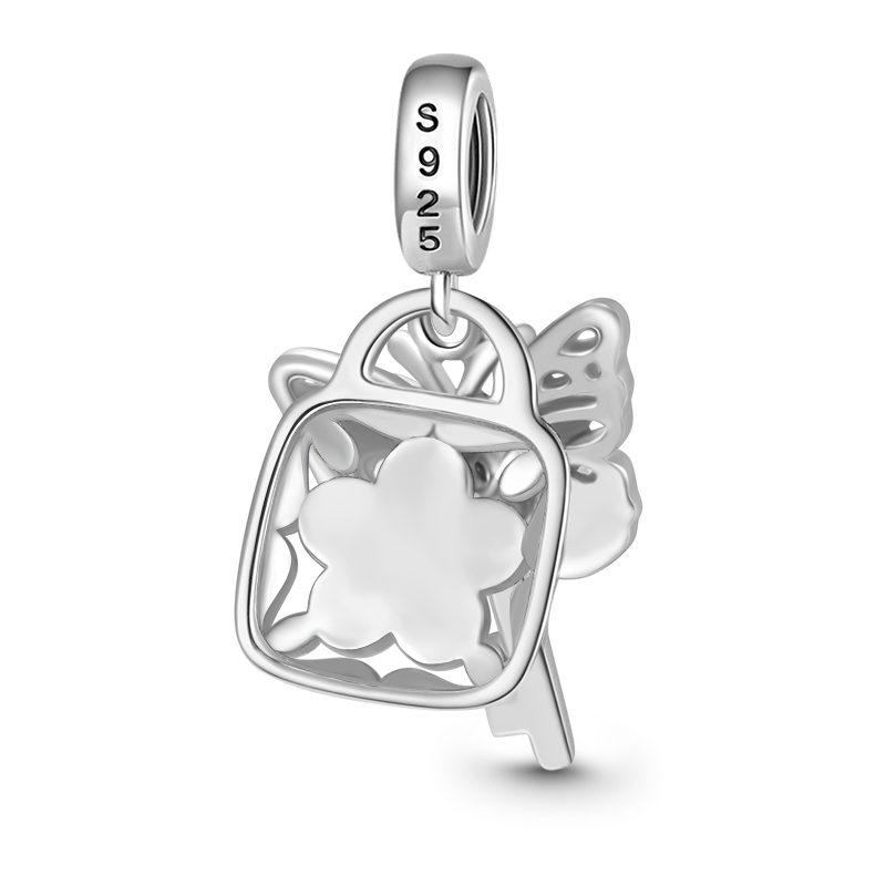 Gnoce Butterfly Key Lock Double Pendant Dangle Charm_2