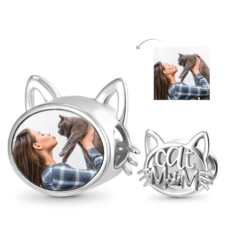 Gnoce Cat Mom Personalized Photo Charm_1