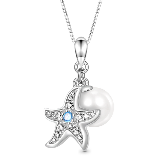 Gnoce Sparkling Starfish Pearl Necklace_1