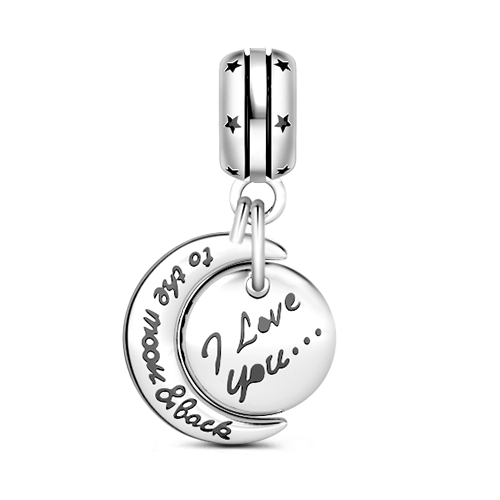 Gnoce "I Love You To The Moon & Back"  925 Sterling Silver Bead Charm_1
