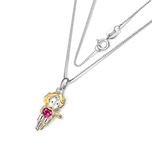 Gnoce Little Boy Embraces Heart Gem Necklace_2