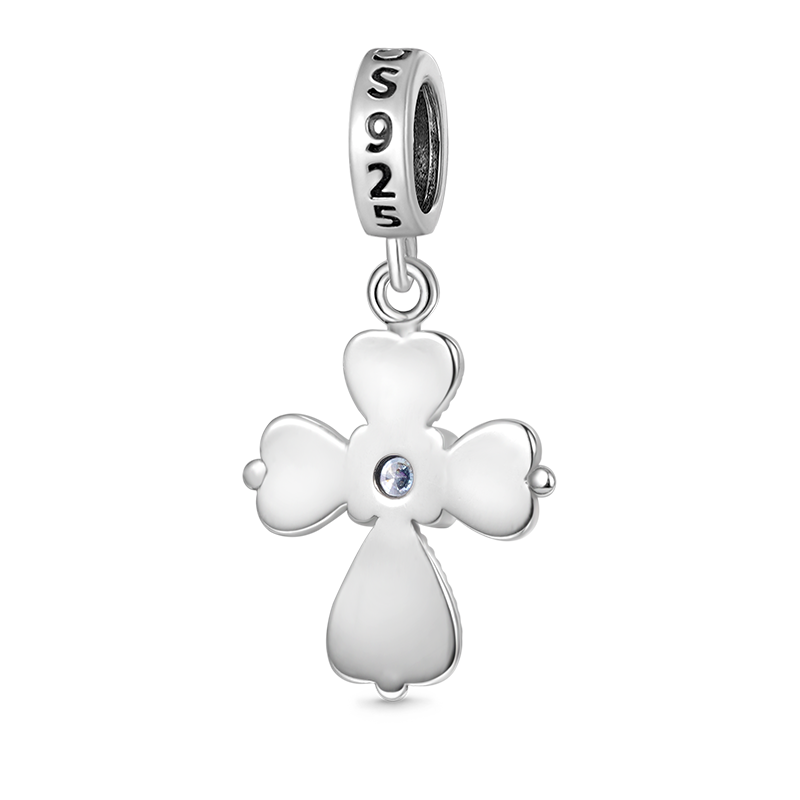 Gnoce Faith in Heart Cross Pendant Dangle Charm_2