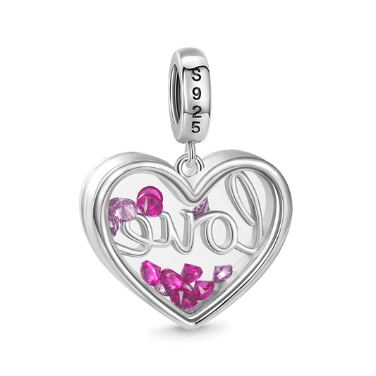 Gnoce Pink Lover Heart Pendant Dangle Charm_2