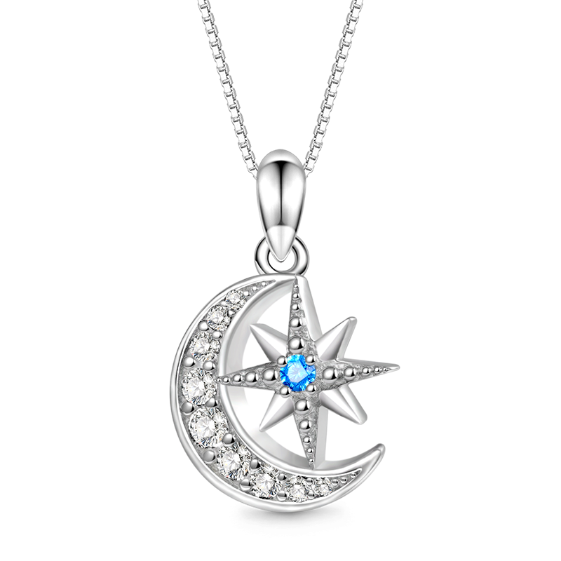 Gnoce Galaxy Moon & Star Necklace_1