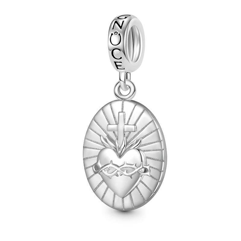 Gnoce Radiant Sacred Heart Pendant Dangle Charm_1