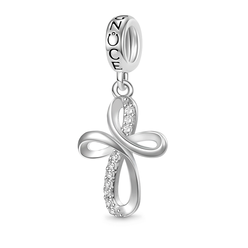 Gnoce Eternal Ribbon Cross Pendant Dangle Charm_1