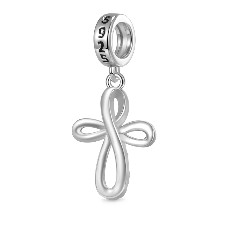 Gnoce Eternal Ribbon Cross Pendant Dangle Charm_2