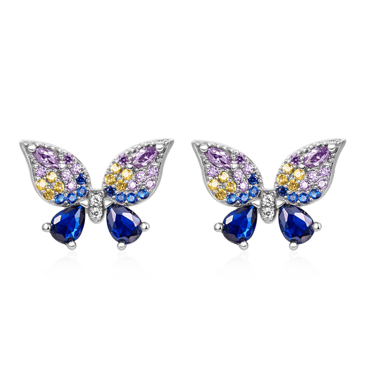 Gnoce Sparkling Butterfly Stud Earrings_1