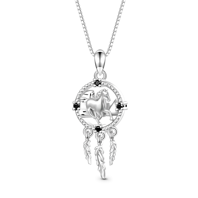 Gnoce Horse Dream Catcher Necklace_1