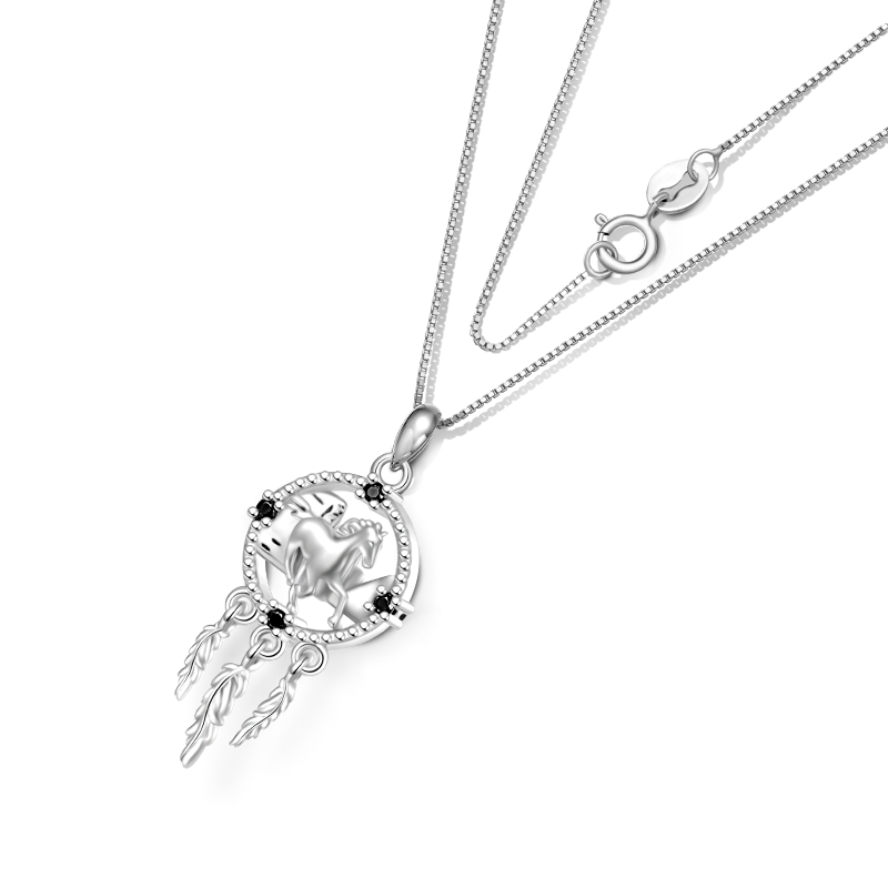 Gnoce Horse Dream Catcher Necklace_3
