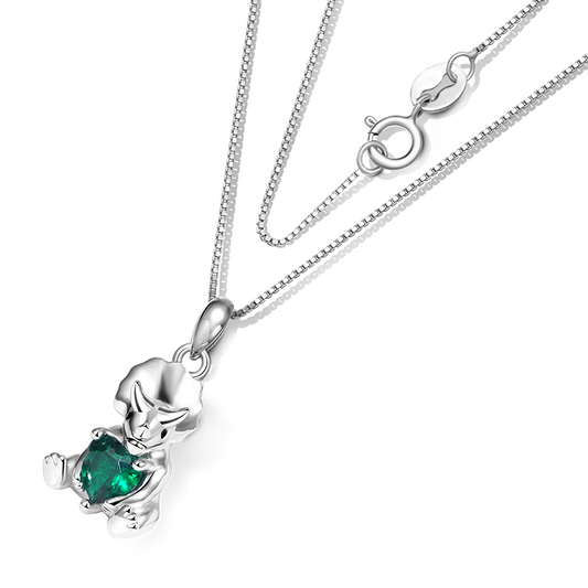 Gnoce Triceratops Embraces Heart Gem Necklace_2