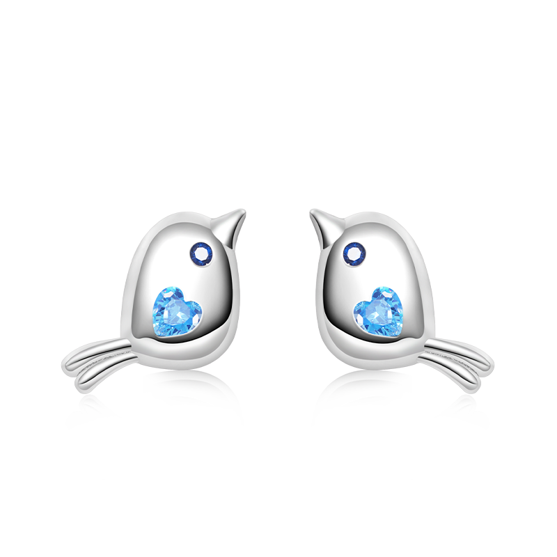 Gnoce Sparkling Bird Stud Earrings_1
