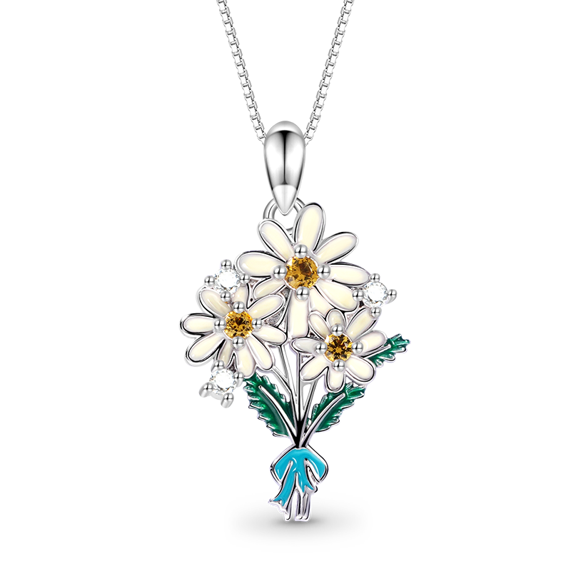 Gnoce Daisy Flowers Necklace_1