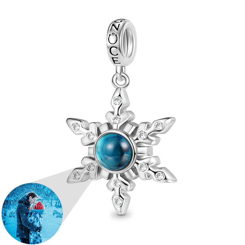 Gnoce Snowflake Personalized Photo Pendant Dangle Charm_1