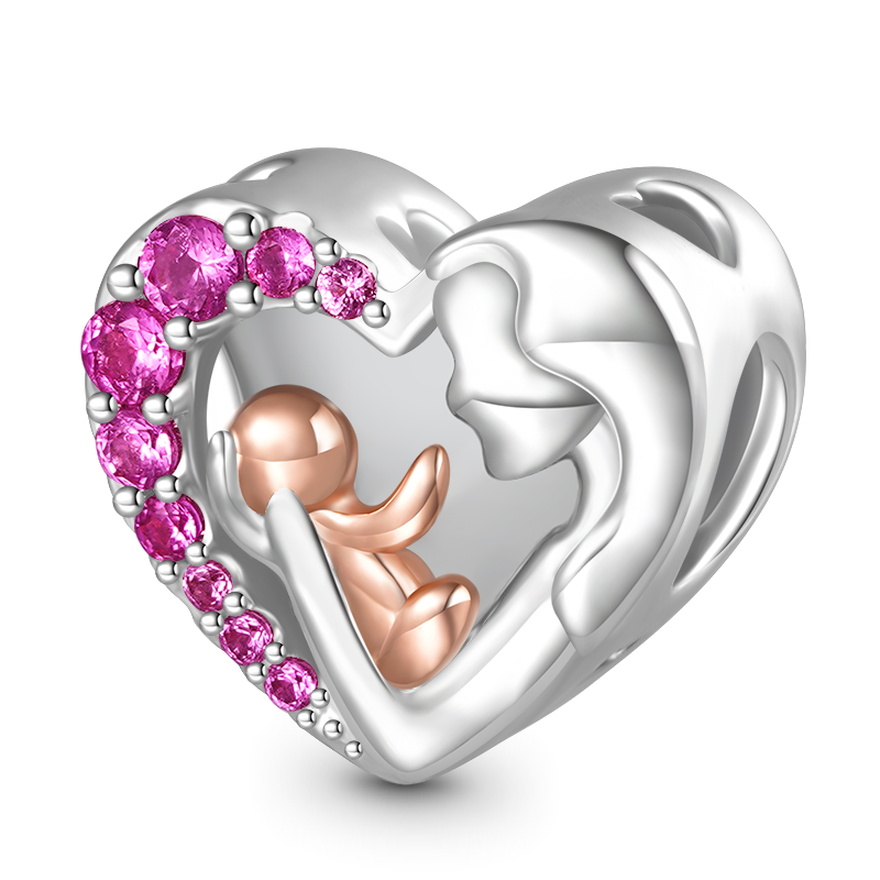 Gnoce Mom Hugs Baby Birthstone Engravable Charm_2