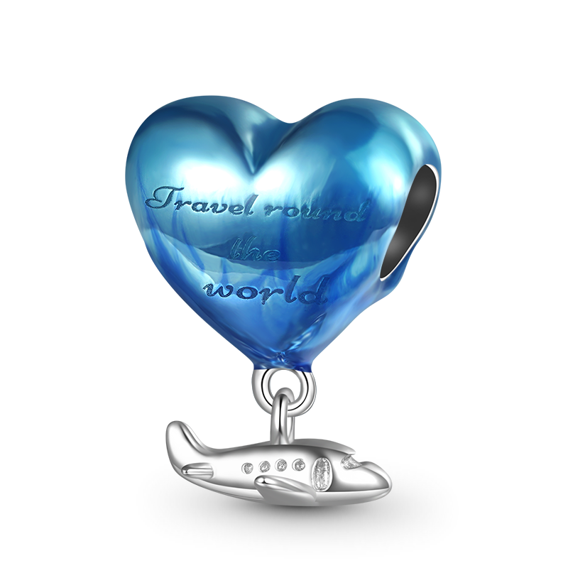 Gnoce Blue Earth with Plane Travel Charm_1