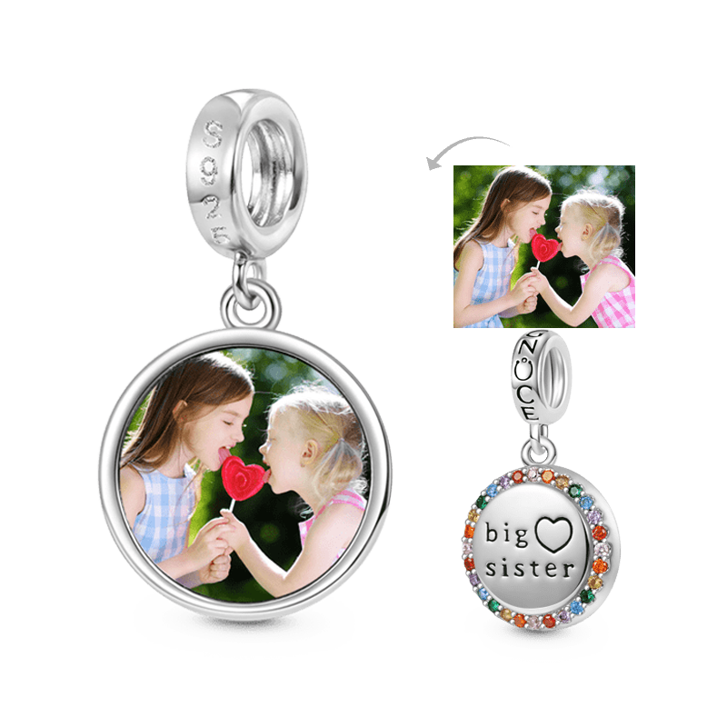 Gnoce "Big Sister" Personalized Photo Pendant Dangle Charm_1