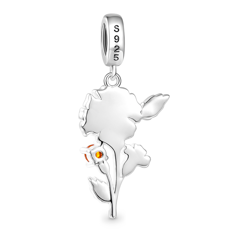 Gnoce Oct.Birthday Flower Marigold Pendant Dangle Charm_2