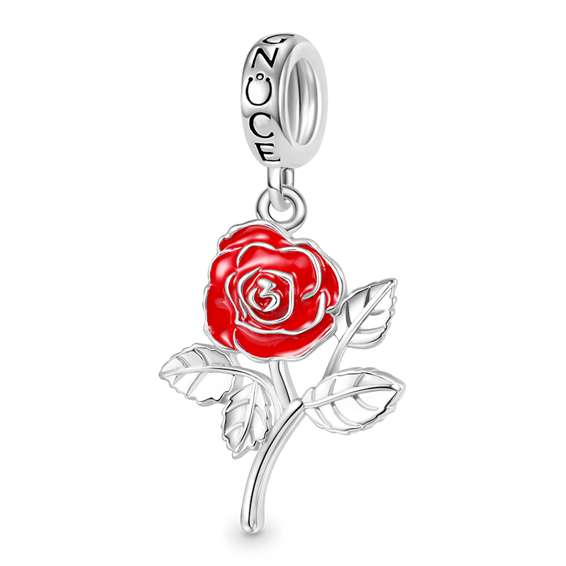 Gnoce Jun.Birthday Flower Rose Pendant Dangle Charm_1