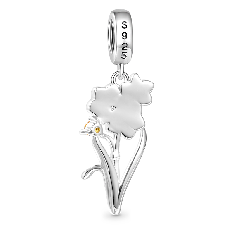 Gnoce Dec.Birthday Flower Narcissus Pendant Dangle Charm_2