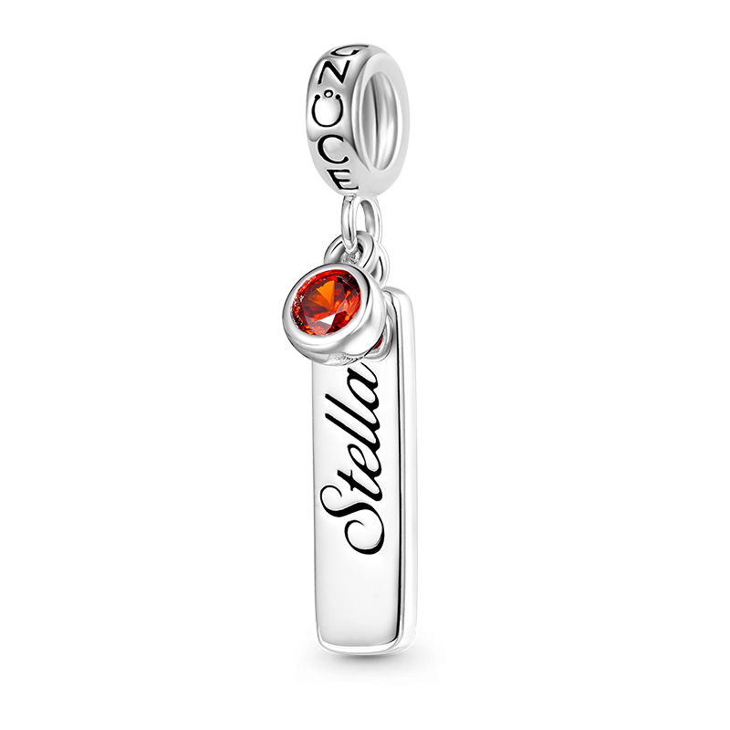 Gnpce Classic Bar Birthstone Engravable Pendant Dangle Charm_2