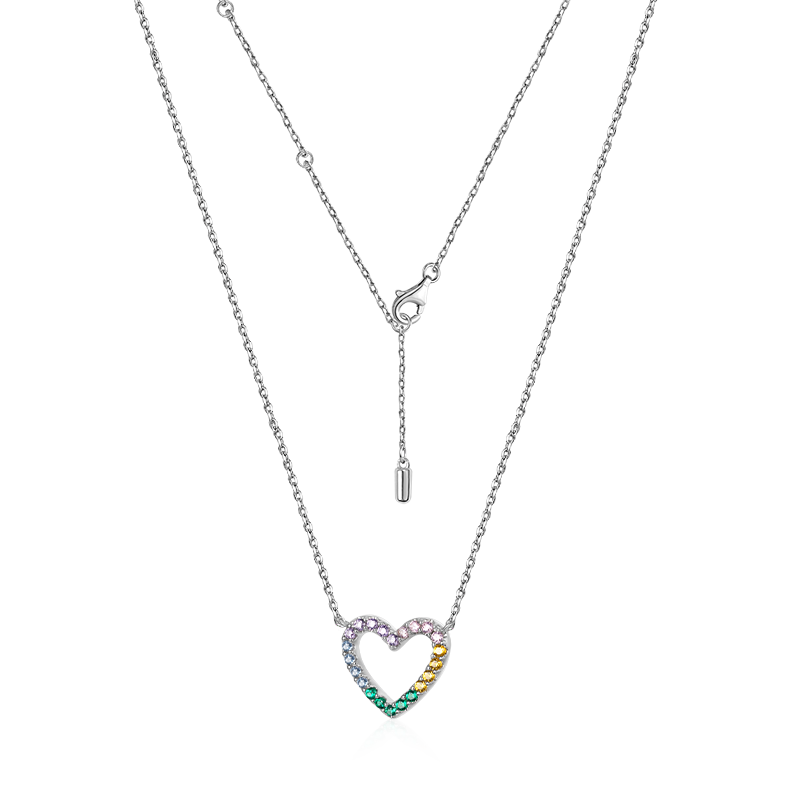 Gnoce Sparkling Love Heart Necklace_2