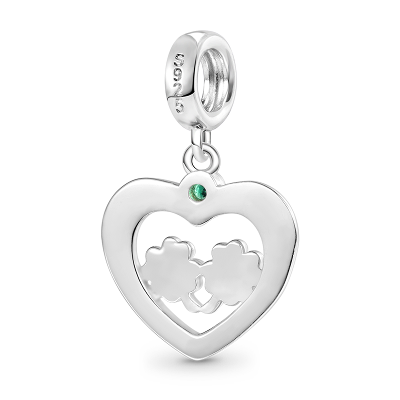 Gnoce Lucky Four-leaf Clover Heart Pendant Dangle Charm_2