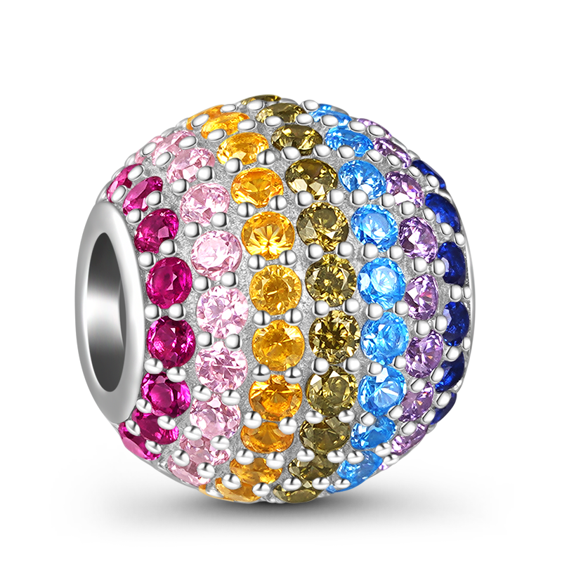 Gnoce Sparkling Rainbow Round-shape Basic Charm_2