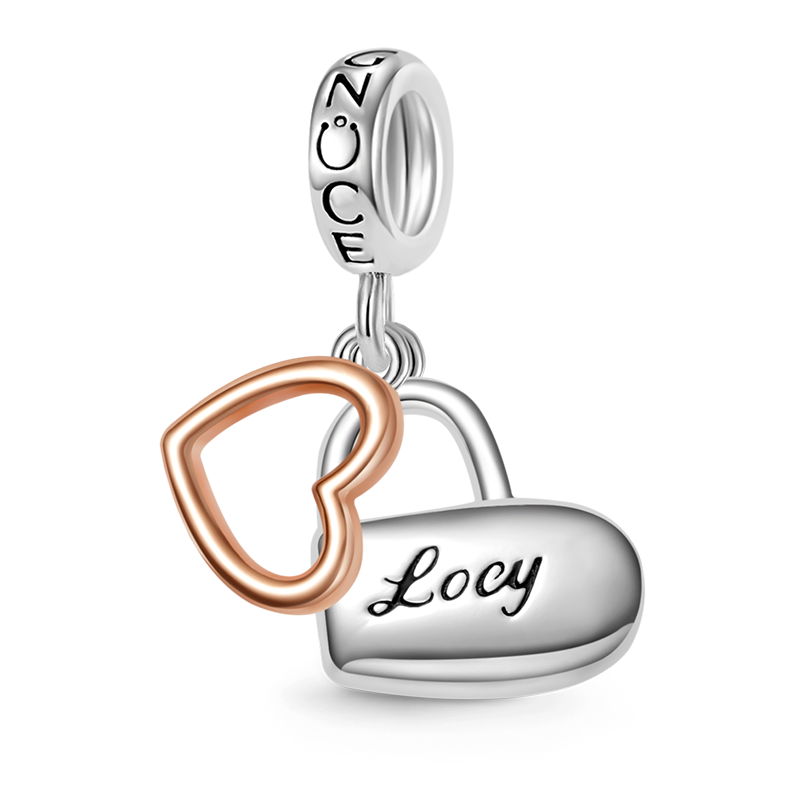 Gnoce Love Lock Engravable Pendant Dangle Charm_1