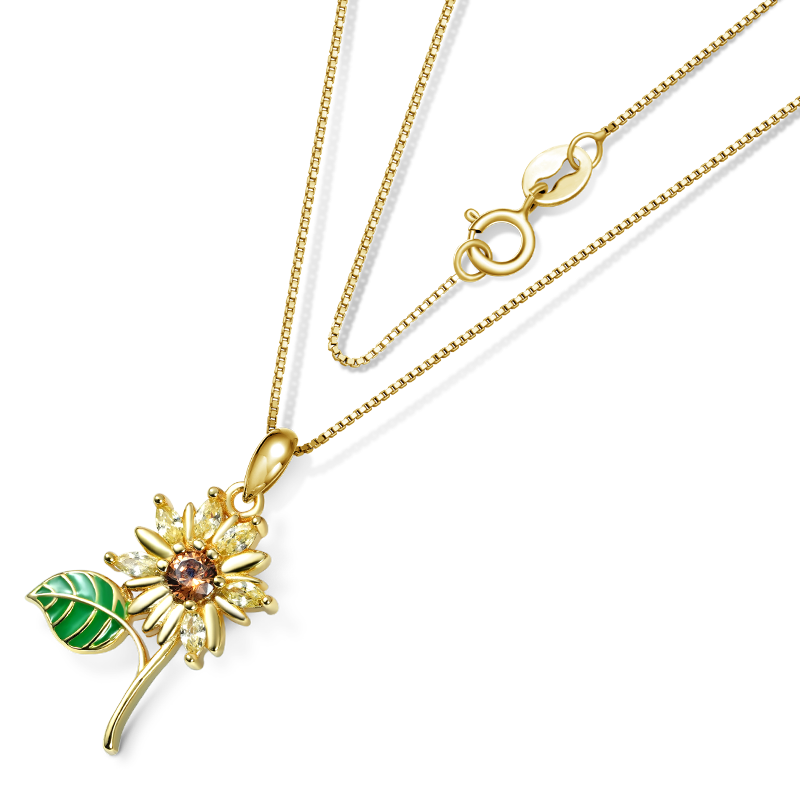Gnoce Sparkling Sunflower Necklace_2
