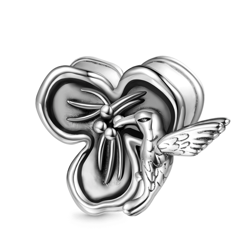 Gnoce Hummingbird Loves Flower Charm_1