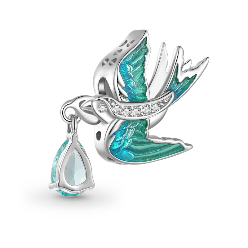 Gnoce Flying Blue Swallow Charm_2
