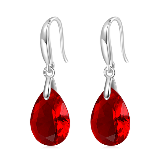 Gnoce Pear-shape Drop Birthstone Dangle Earrings_1