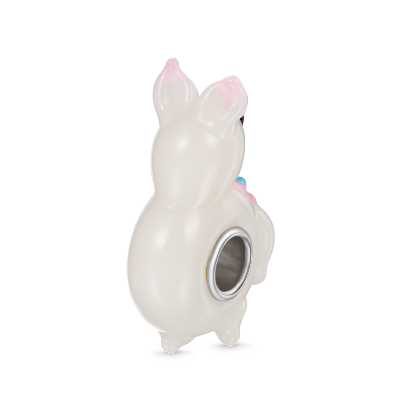 Gnoce Jumping Rabbit Murano Glass Charm_2