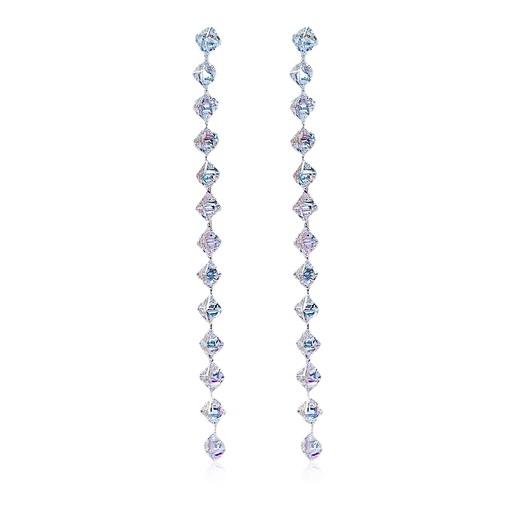 Gnoce Crystal Long Dangle Earrings_1