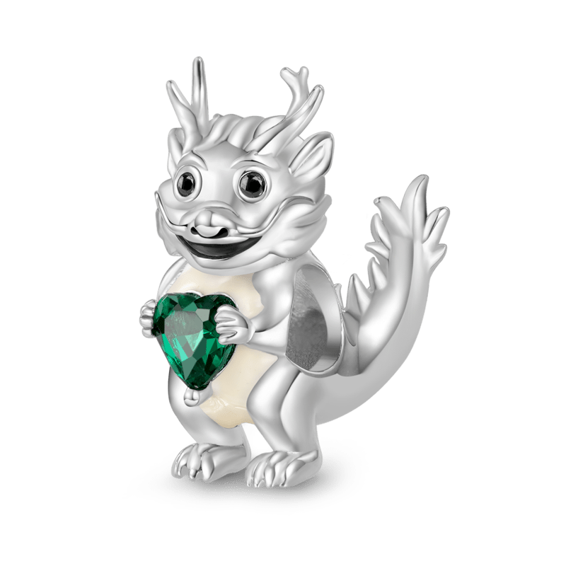 Gnoce Chinese Zodiac Dragon Embraces Heart Gem Charm_1