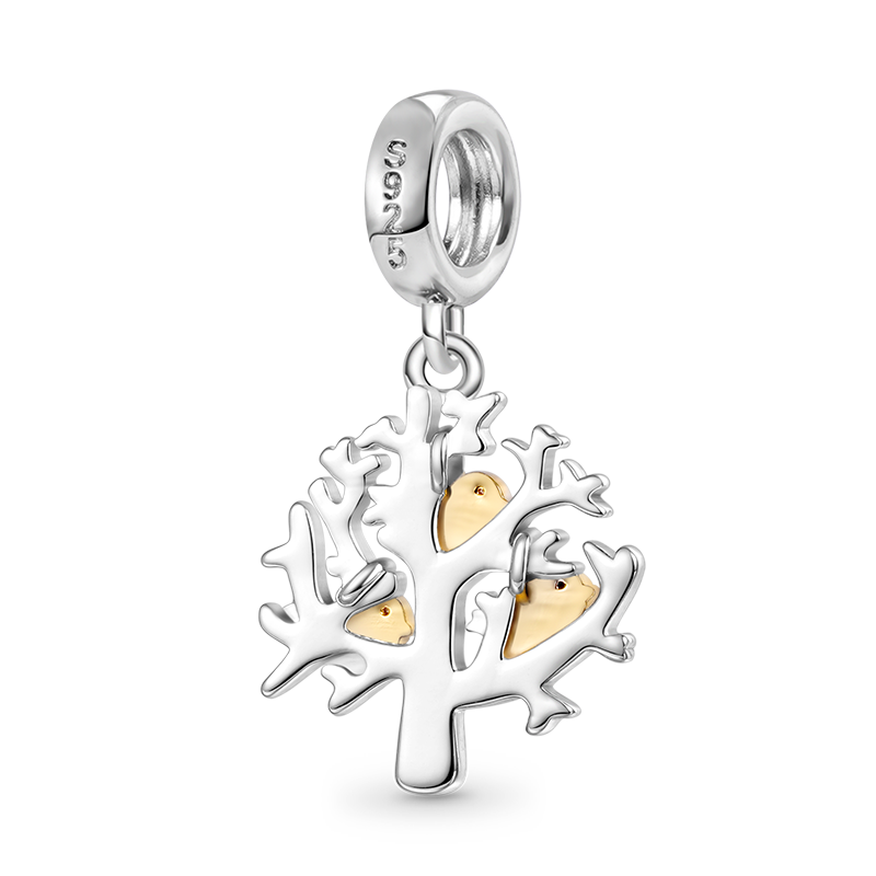 Gnoce Birds & Life Tree Initial Letters Personalized Pendant Charm_2