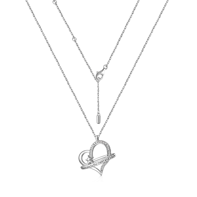 Gnoce "I love you to the moon and back" Love Heart Necklace_2