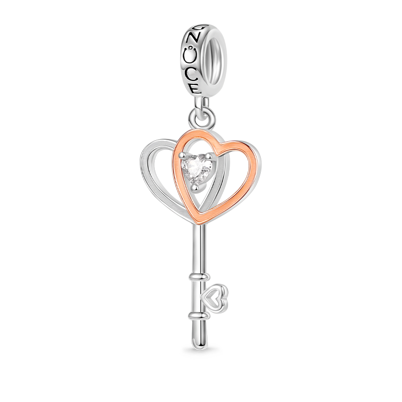 Gnoce Key to Heart Pendant Dangle Charm_1