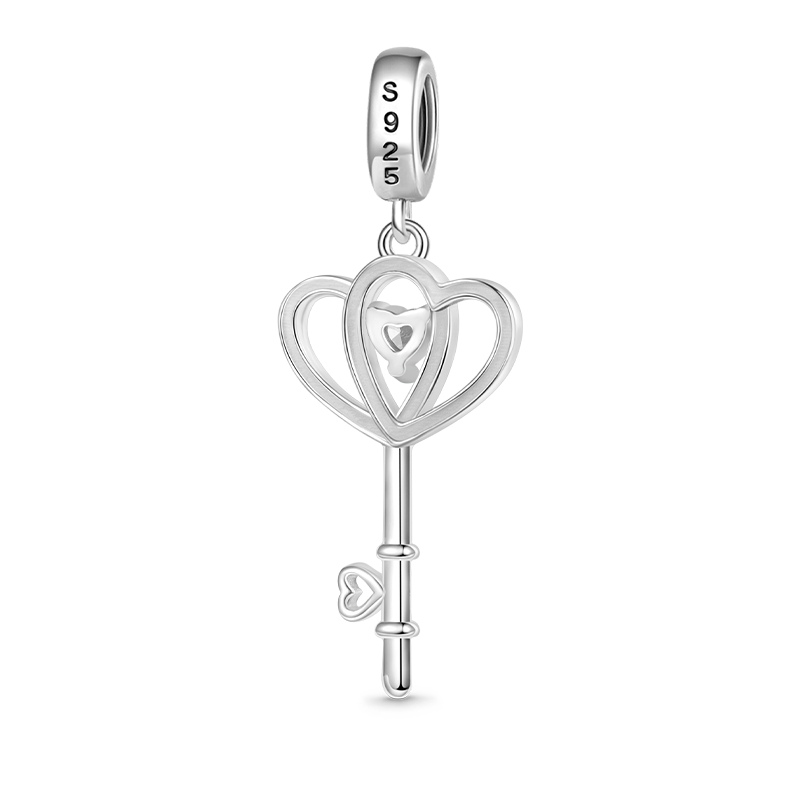 Gnoce Key to Heart Pendant Dangle Charm_2