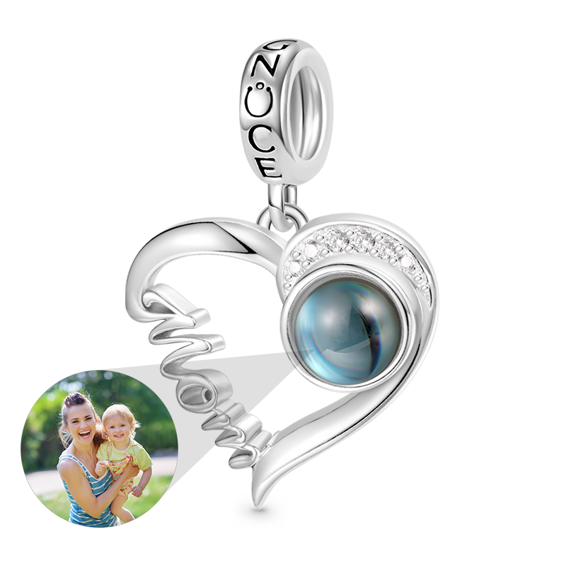 Gnoce Projection Mom Love Personalized Photo Pendant Dangle Charm_1