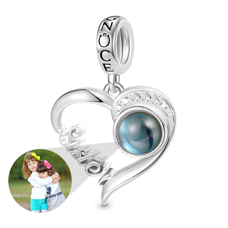 Gnoce Projection Sister Love Personalized Photo Pendant Dangle Charm_1