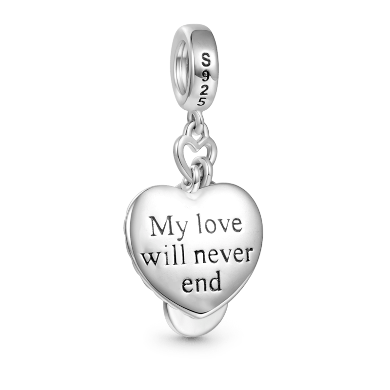 Gnoce Sparkling Infinite Love Heart Pendant Dangle Charm_3