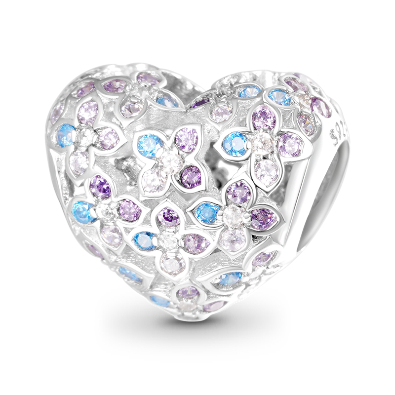 Gnoce Sparkling Flower Heart Charm_1