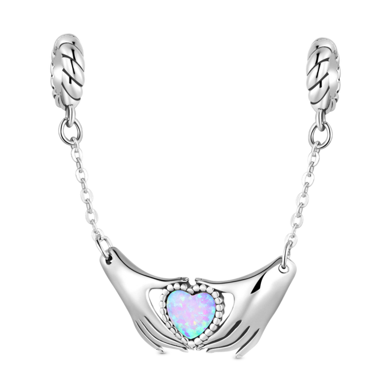 Gnoce Hand with Heart Gesture Safety Chain Charm_1